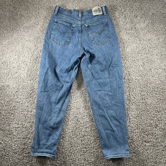 Levis Silver Tab Mom Jeans Womens 30‎ (Fits 28x25) High Rise Stretch Baggy Denim - Picture 12 of 16